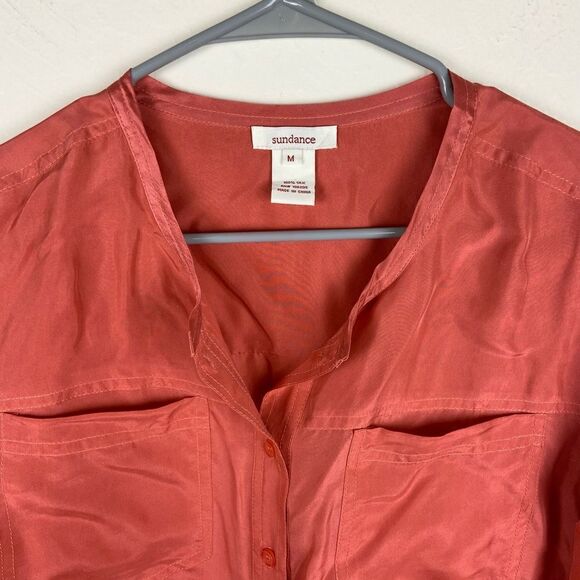 Sundance Nevaya Silk Long-Sleeve Blouse - Burnt Orange - Picture 7 of 7